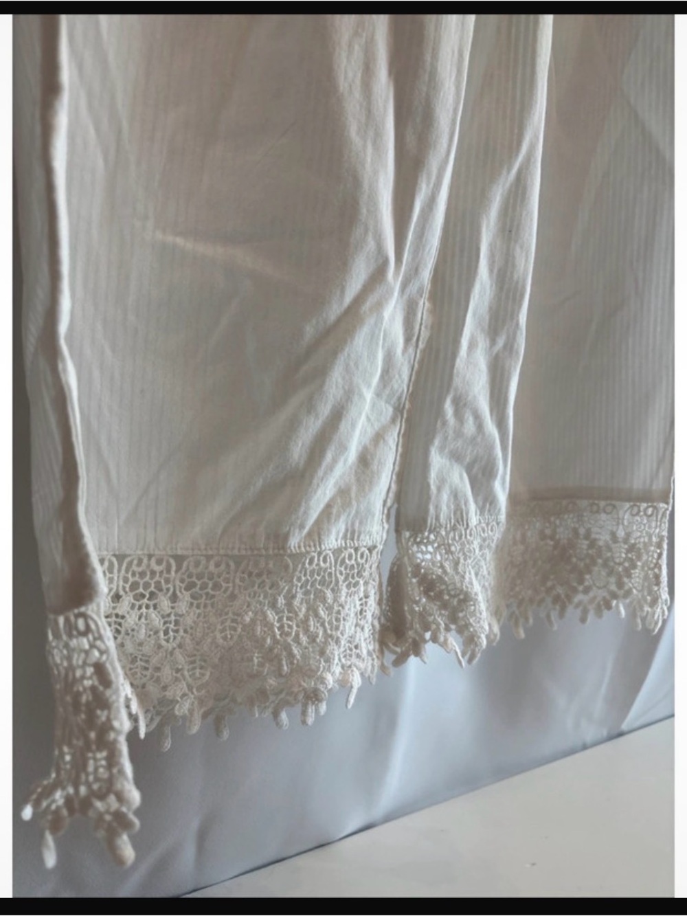 Gilligan O’Malley White Crochet Hem Drawstring 100% Cotton Pants XS - Picture 4 of 10